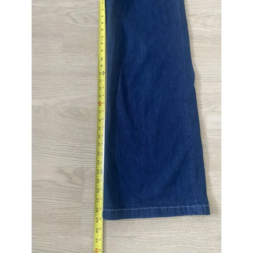 PAIGE Harper Flutter Waistband Baltimore Wide Leg Denim Jeans 29 Preppy Boho‎